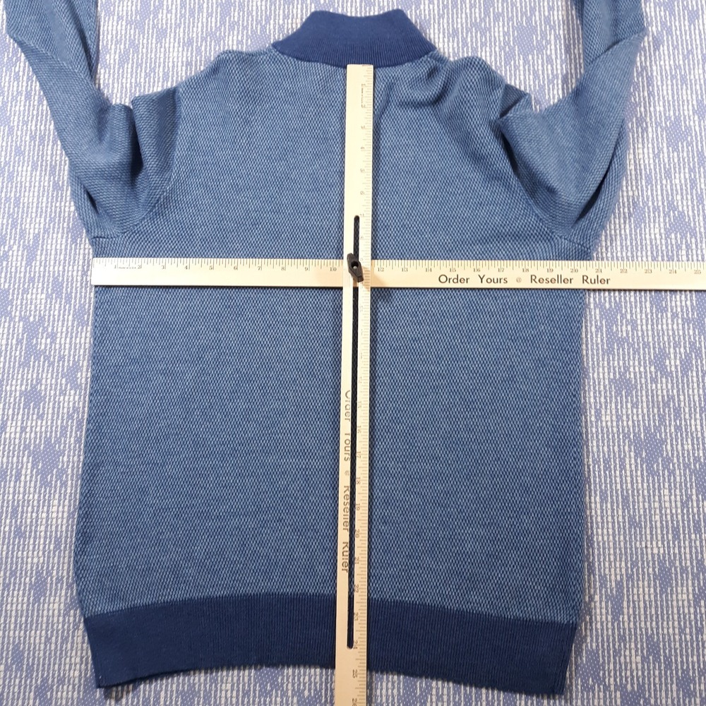 Vineyard Vines Merino Wool Sweater Mens Medium Blue Whale Logo 1/4 Zip Knit - Picture 7 of 11